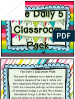 Daily 5 Classroom Pack Freebie PDF