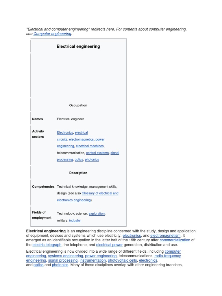 Electrical and Computer Engineering PDF Electrical Engineering