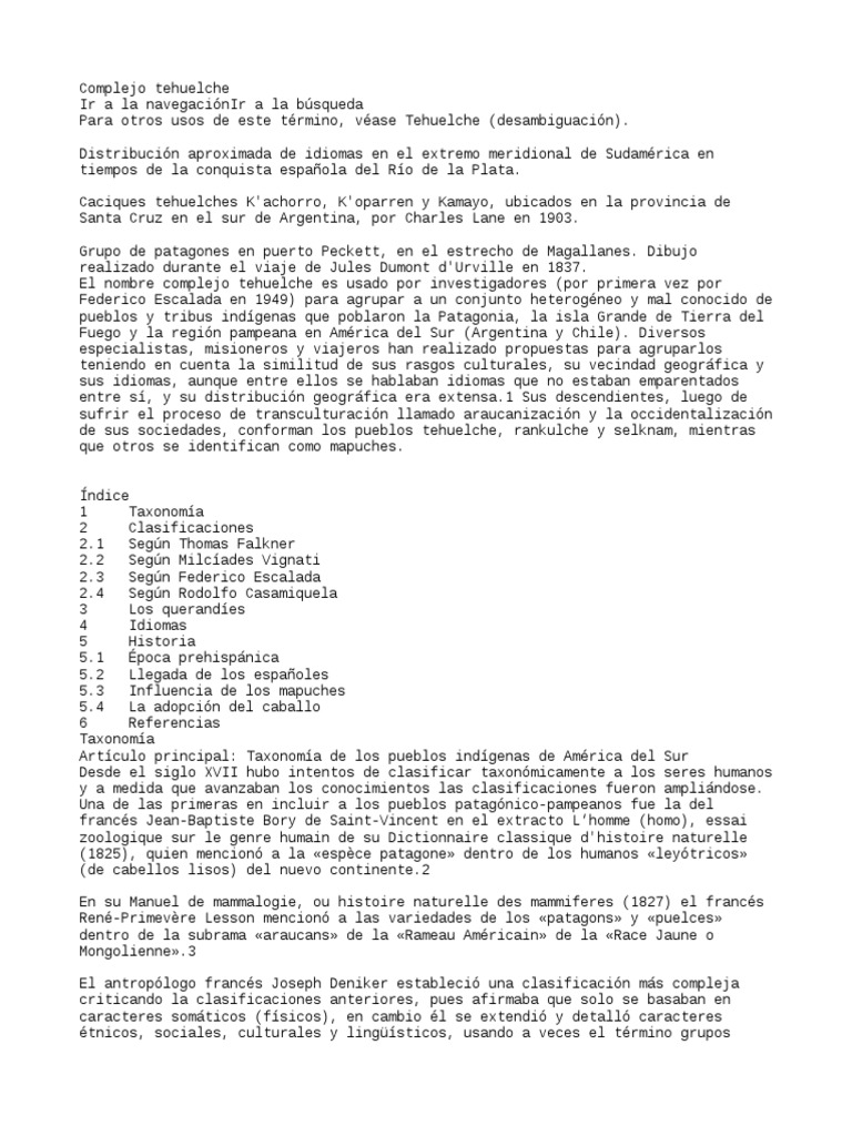 Complejo Tehuelche PDF Pueblos Indígenas de las Américas