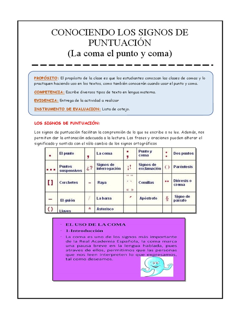 Uso de Comas y Punto y Coma en Textos | PDF | Coma | Puntuación