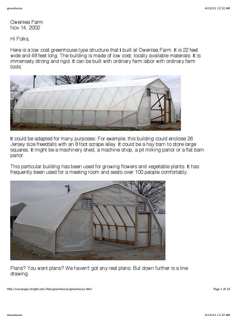 Low-Cost Greenhouse Build Guide | PDF | Lumber | Screw