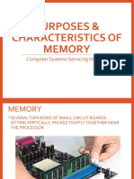 Purposes & Characteristics of Memory