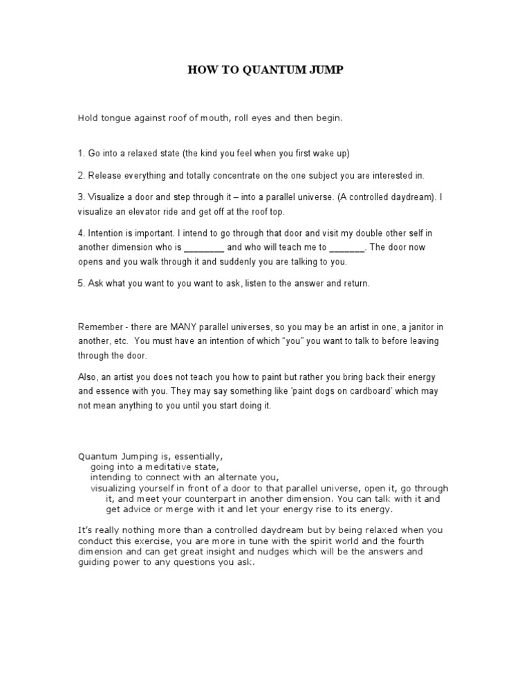 How To Quantum Jump PDF