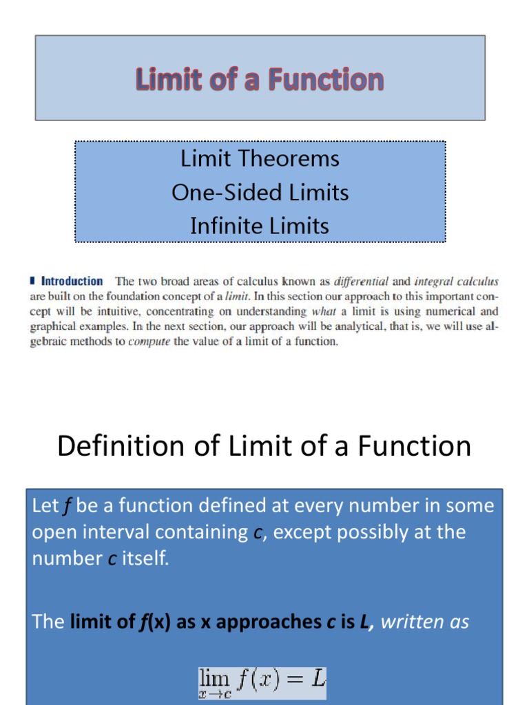 Understanding Limit Theorems in Calculus | PDF | Complex Analysis ...