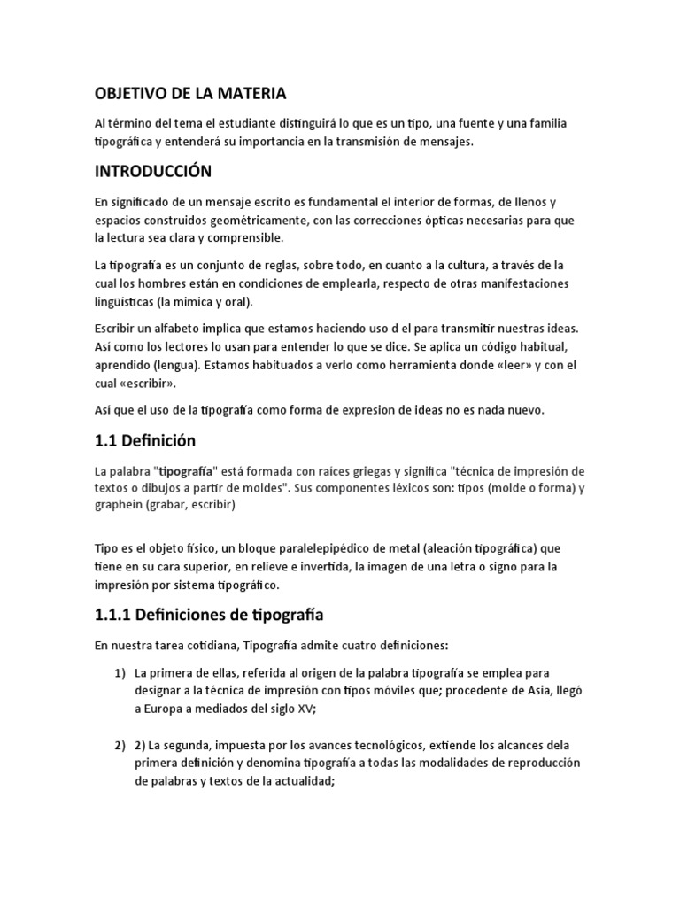 Introduccion A La Tipografia Pdf Tipografía Escritura