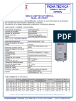 Ficha Tecnica - Termas Electricas - Vertical Standart