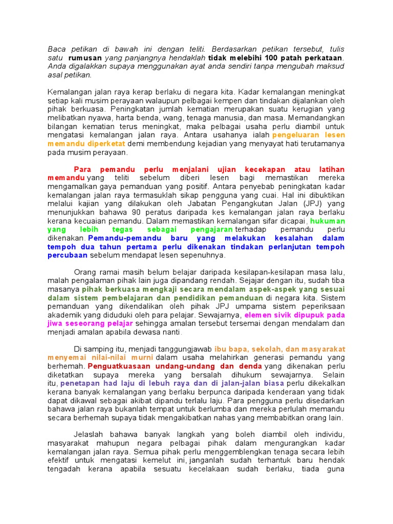 Contoh Dan Latihan Rumusan Ringkasan Pdf