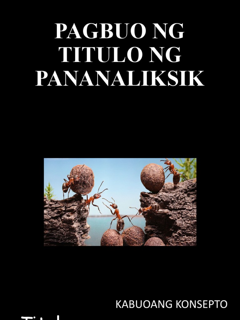 Pagbuo NG Titulo NG Pananaliksik | PDF