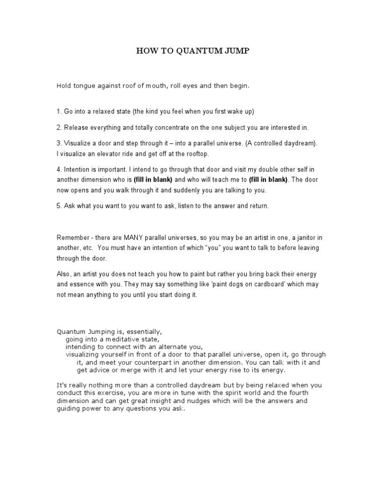 How To Quantum Jump PDF