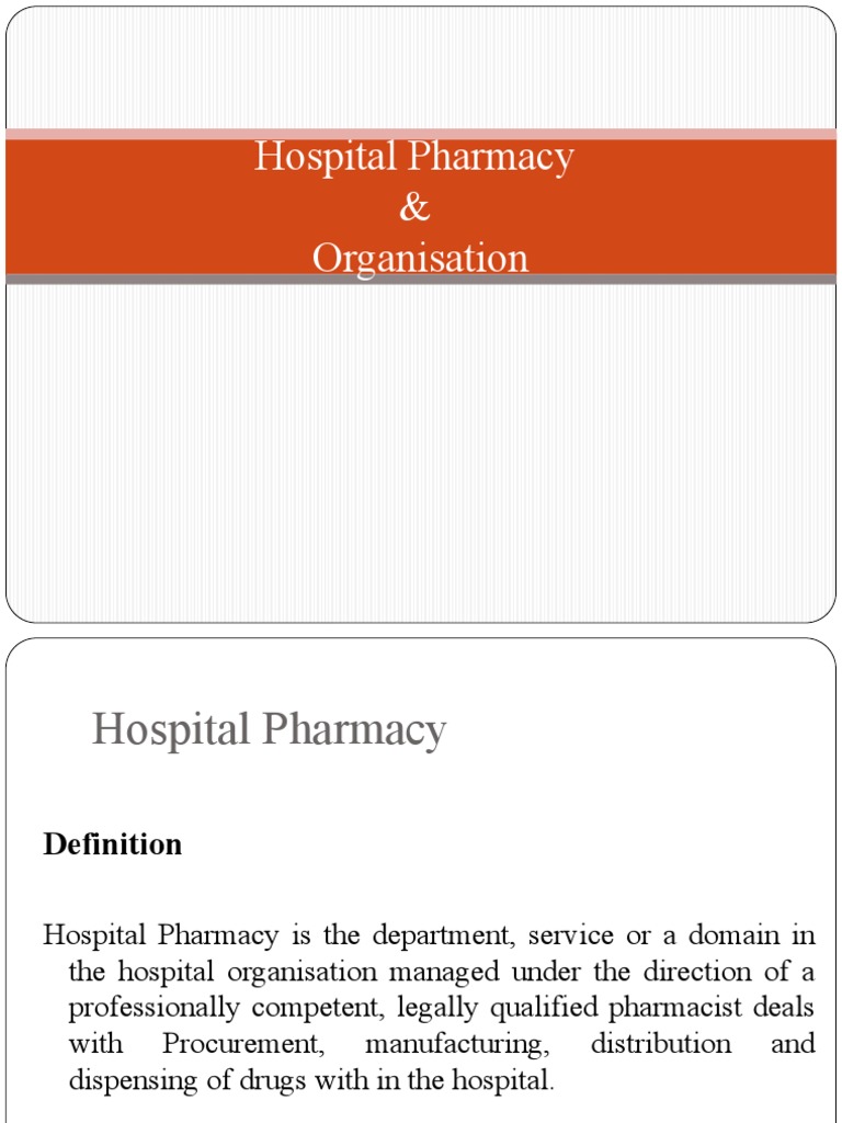 Goals and Structure of Hospital Pharmacy | PDF | Pharmacy ...