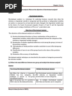 Discriminant Analysis Chapter-Seven