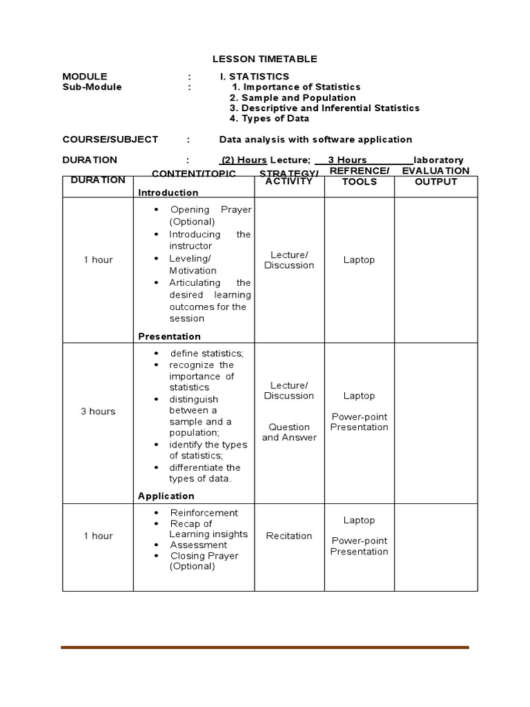 Statistics For Data Analysis Course Pdf Level Of Measurement