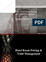 Title: Hotel Room Pricing and Yield Management Speaker: Christina Chi