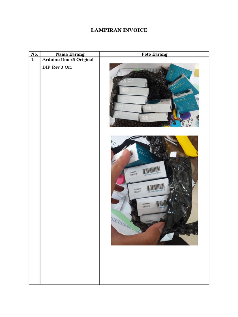 Invoice for Arduino and Solar Equipment | PDF