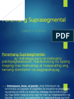Ponemang Suprasegmental: Grade 7-Filipino