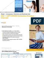 Unit 1: SAP S/4HANA Embedded Analytics - : Week 1: Introduction, Overview, and Business User