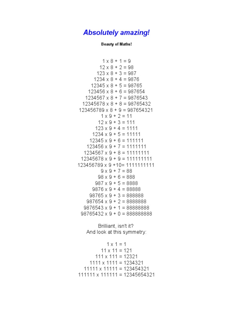 Mathematical Wonders and Insights | PDF | Teaching Methods & Materials