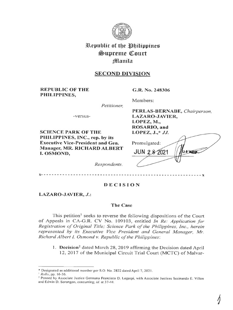 Supreme Court Decision on Land Title Case | PDF | Adverse Possession ...