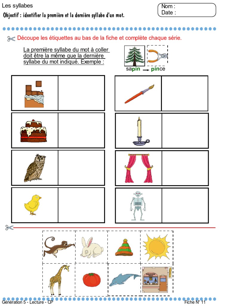 Fiche de lecture syllabique CP | PDF | Linguistique | Sémiotique