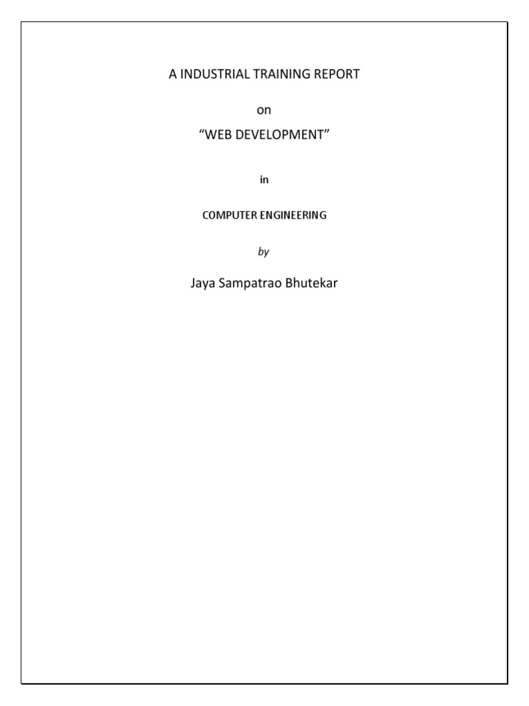 Industrial Training Report on Web Development | PDF