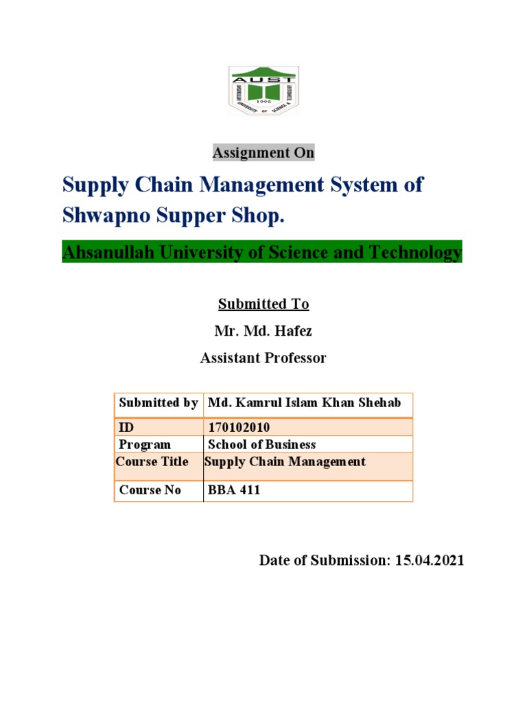 Supply Chain Management in Supershop Store | PDF | Supply Chain | Retail
