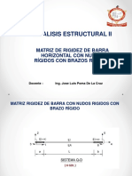 Matriz rigidez barra nudos rígidos brazo