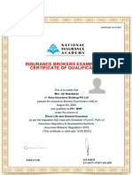 Insurance Brokers Examination Certificate of Qualification