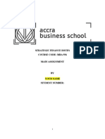 Strategic Finance Issues Course Code: Mba 556 Main Assignment