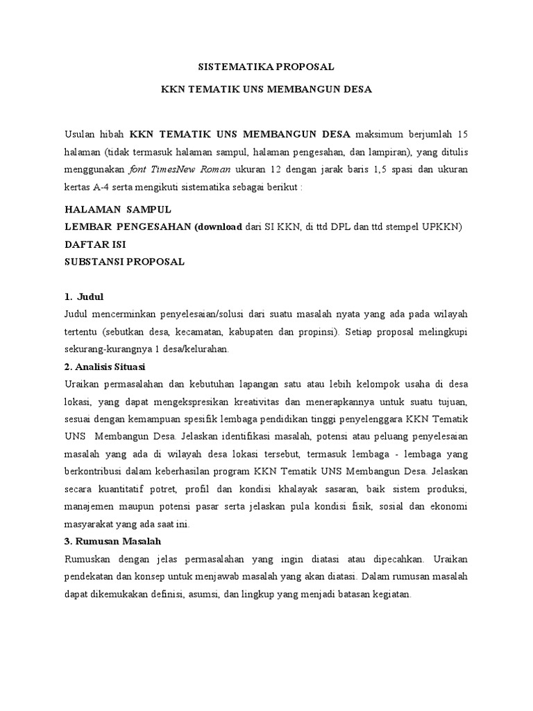 Proposal KKN Tematik UNS 2023 | PDF | Seni | Sains & Matematika