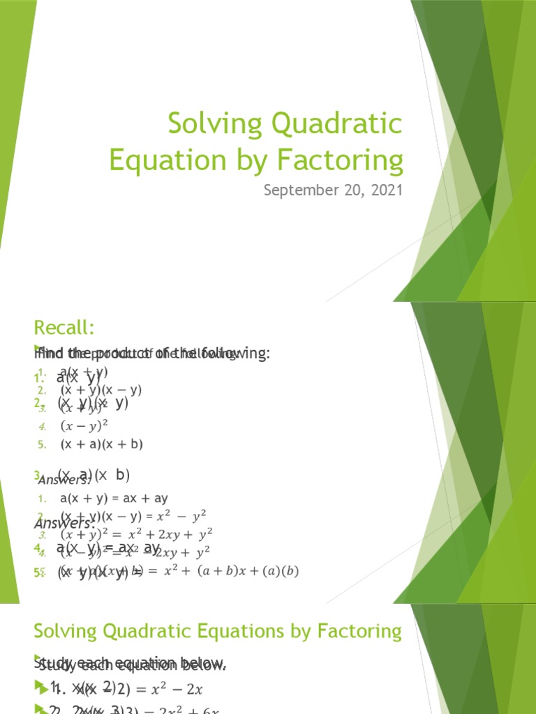Factoring Quadratic Equations Guide | PDF | Equations | Quadratic Equation