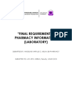 "Final Requirement in Pharmacy Informatics" (Laboratory) : Submitted By: Angeline Karylle C. Mejia, Bs-Pharmacy