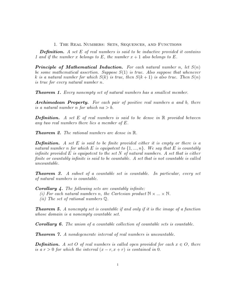 Real Numbers: Sets, Functions, and Measures | PDF | Measure ...