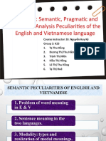 Chapter 7: Semantic, Pragmatic and Discoursal Analysis Peculiarities of The English and Vietnamese Language