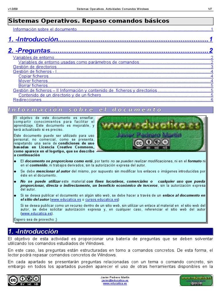 Comandos Básicos de Windows en Actividades | PDF | Archivo de ...