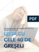 Lista 40 Greseli PDF