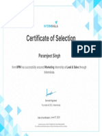 Marketing Internship Certificate
