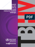 Priority Research Questions For TB/HIV in HIV-prevalent and Resource-Limited Settings