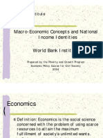 Macro-Economic Concepts and National Income Identities World Bank Institute