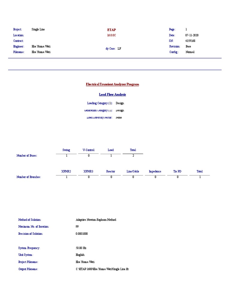 Single Line Transformer Analysis | PDF | Transformer | Electric Power ...