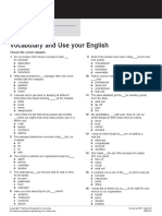 Vocabulary and Use Your English: Name: Date: Mark: / 40 Marks