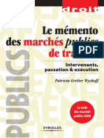 217000688 Patricia Grelier Wyckoff Le Memento Des Marches Publics de Travaux Intervenants Passation Et Execution