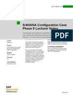 S/4HANA Configuration Case Phase 0 Lecturer Notes: Product Motivation Prerequisites