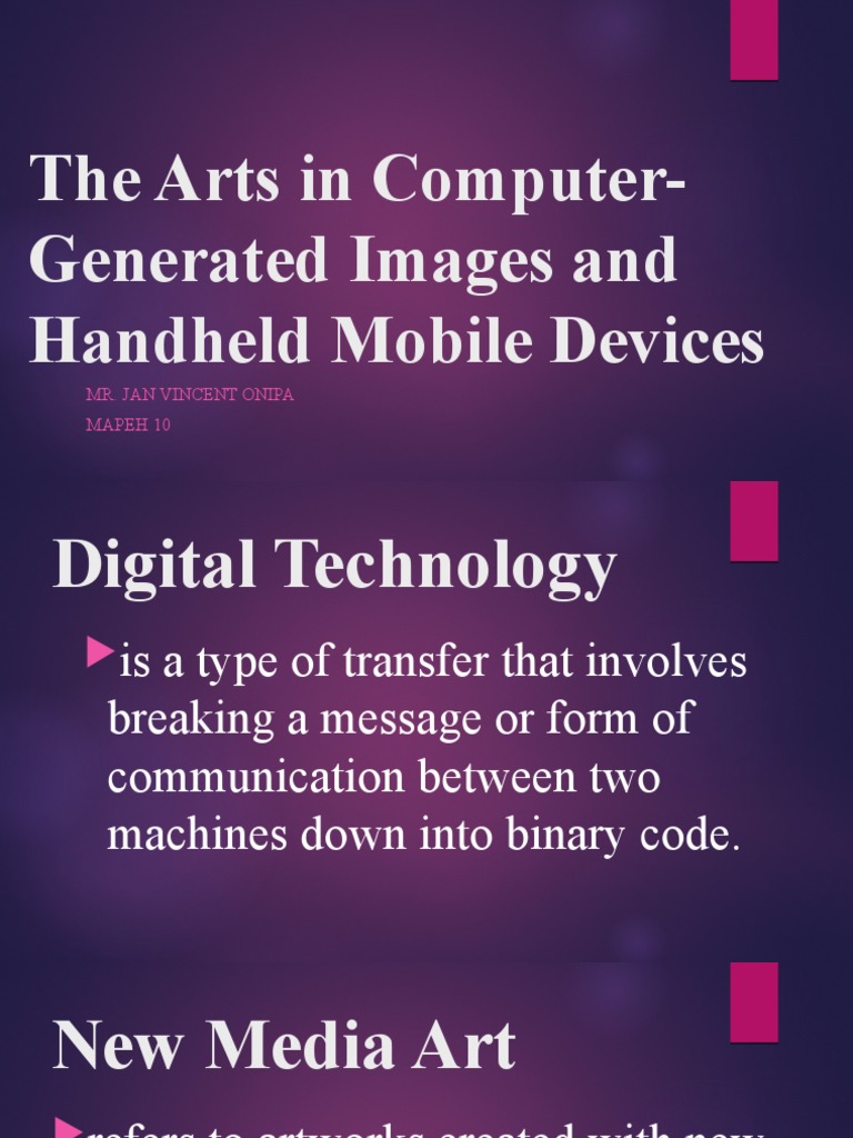 The Arts in ComputerGenerated Images and Handheld Mobile PDF