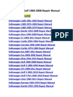 VW Repair Manuals for Models 1984-2011