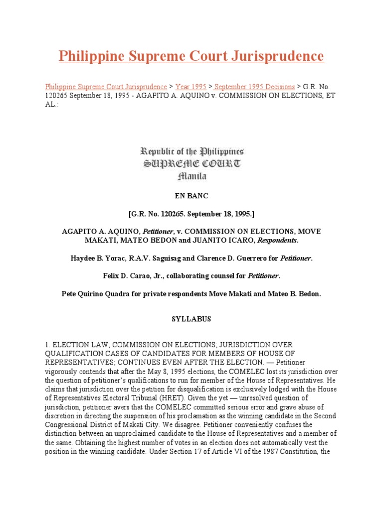 Aquino vs comelec pdf domicile law elections