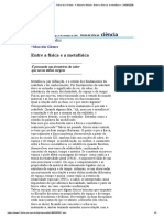 Folha de S.Paulo - + Marcelo Gleiser - Entre A Física e A Metafísica - 24 - 09 - 2006