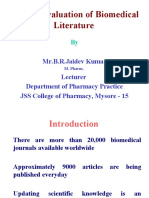 Critical Evaluation of Biomedical Literature