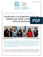 Confirman a la Argentina entre los países que mejor combaten la trata de personas