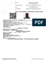 Fiche de Recensement Du Personnel / Personnel Census Form: Etablissement Technique