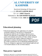 Educational Planning and Man-Power (CUKashmir)